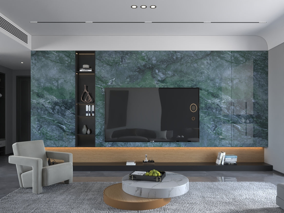 Wallsmark Green Marble Look Panel 