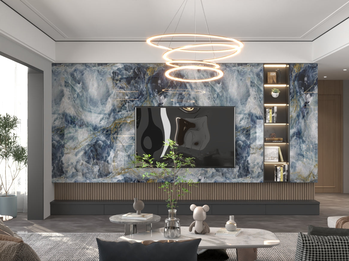 WALLSMARK marble-look wall panel interior application