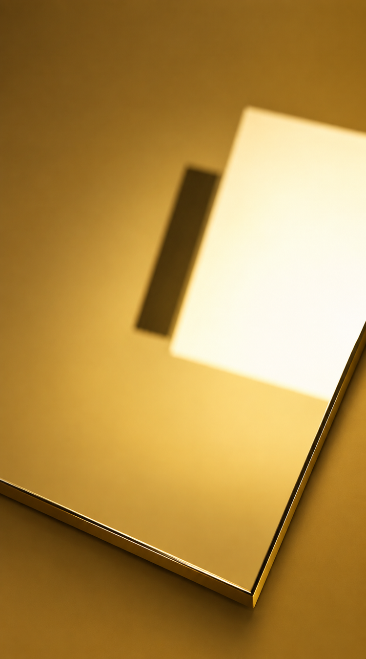 Polished Gold Mirror Wall Panel