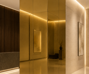 Polished Gold Mirror Wall Panel