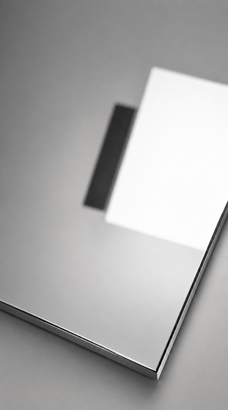 Polished Silver Mirror Wall Panel