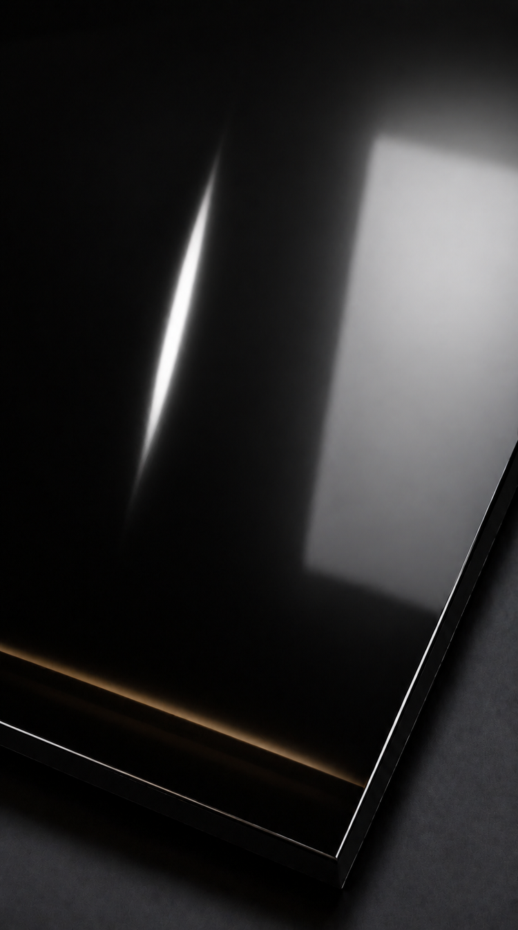 High-Gloss Black Wall Panel
