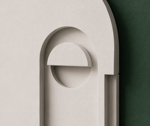 Emerald Green & Ivory 3D Abstract Wall Art