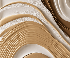 White, Bronze & Gold 3D Abstract Flow Wall Art