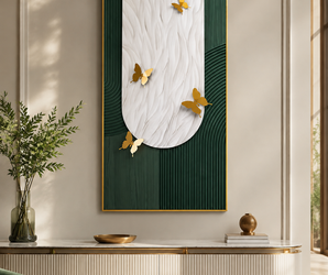 Emerald Green & White 3D Butterfly Wall Art