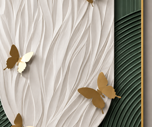 Emerald Green & White 3D Butterfly Wall Art