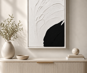 Black & White Textured Abstract Wall Art