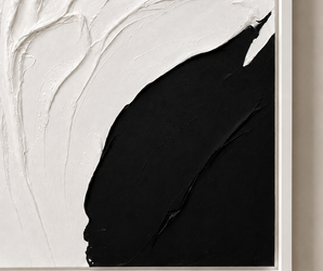 Black & White Textured Abstract Wall Art