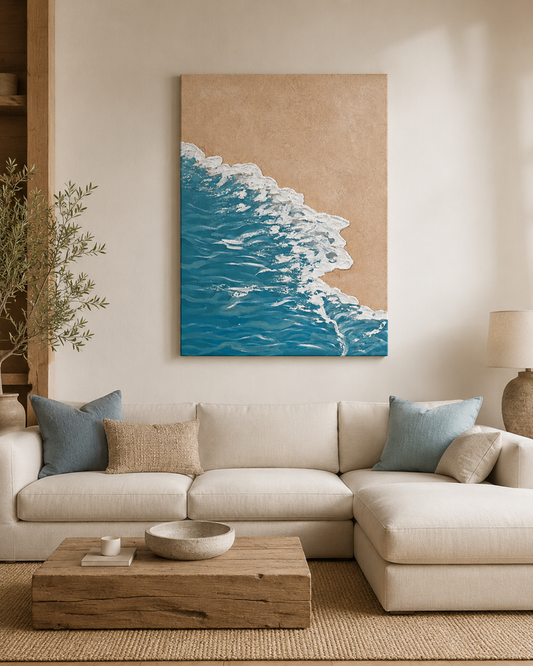 Ocean Shore Textured Coastal Wall Art