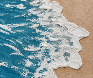Ocean Shore Textured Coastal Wall Art