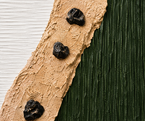 Emerald Green, Ivory & Gold Textured Abstract Wall Art