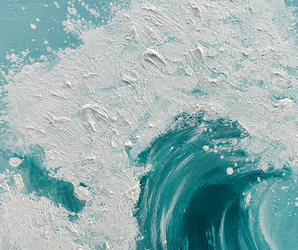 Turquoise Ocean Wave Textured Wall Art