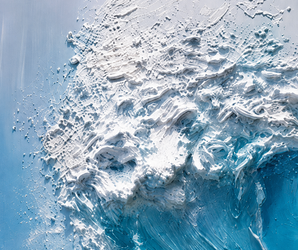 Deep Blue Textured Ocean Wave Wall Art