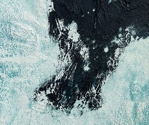 Aqua Blue & Black Textured Ocean Wave Wall Art