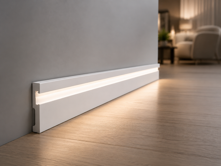 White Linear LED Baseboard