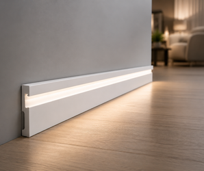 White Linear LED Baseboard