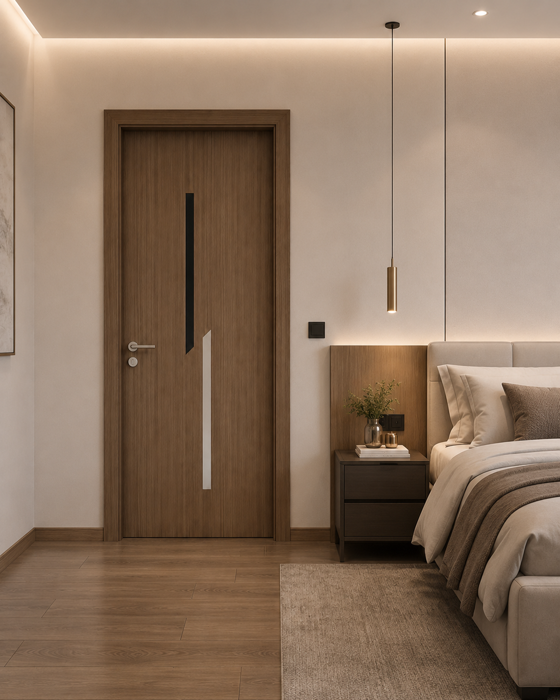 Modern Walnut Interior Door