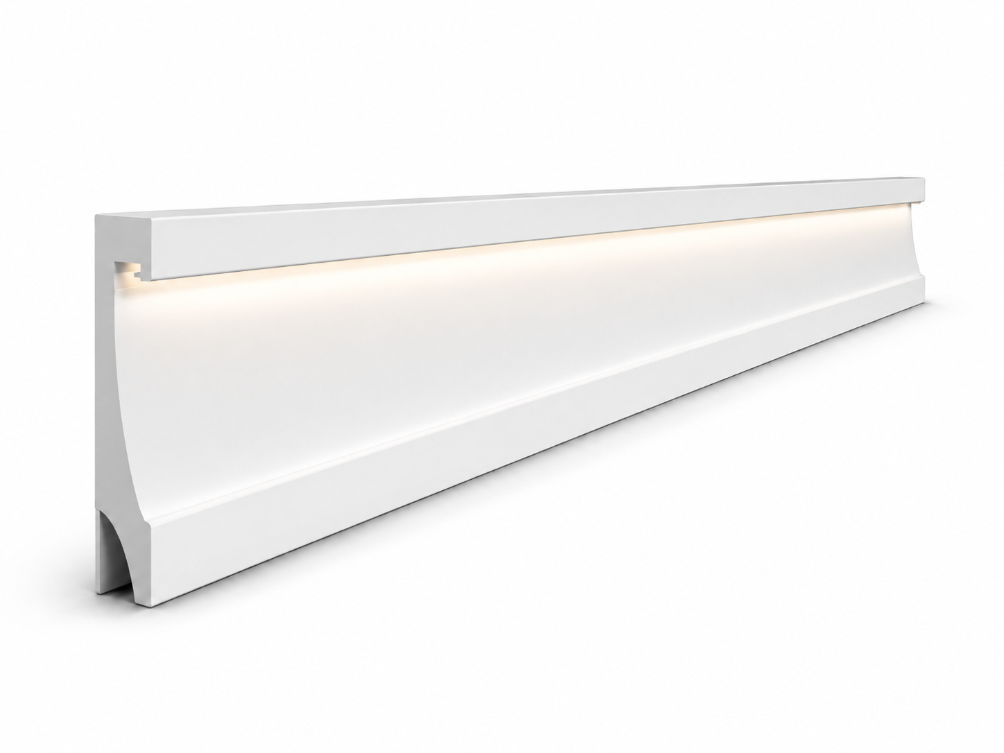 White Curved LED Baseboard