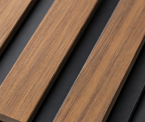 Walnut Black Fluted PS Wall Panel