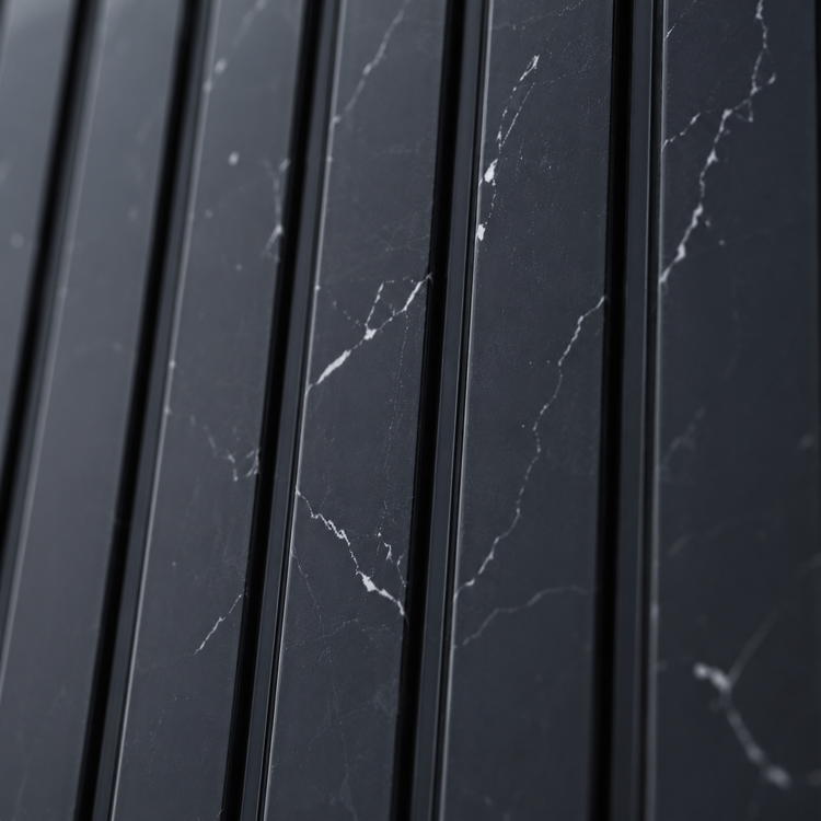 Nero Marquina Fluted PS Wall Panel