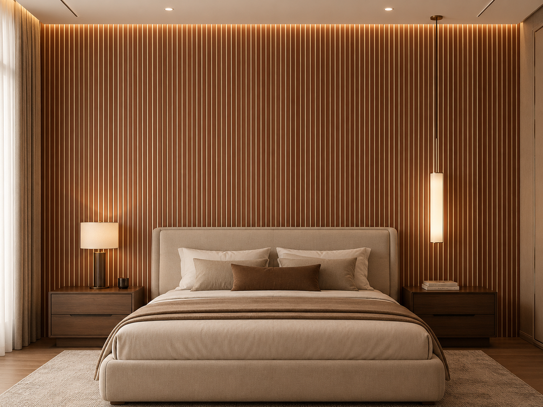 Decorative PS wall panels in a hospitality or reception space