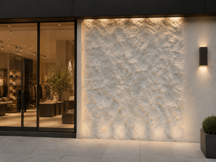 Rocky White PU Stone Panel