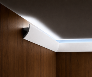 White Curved LED Baseboard
