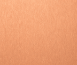 Brushed copper wall panel with warm orange-brown finish and fine vertical texture lines.