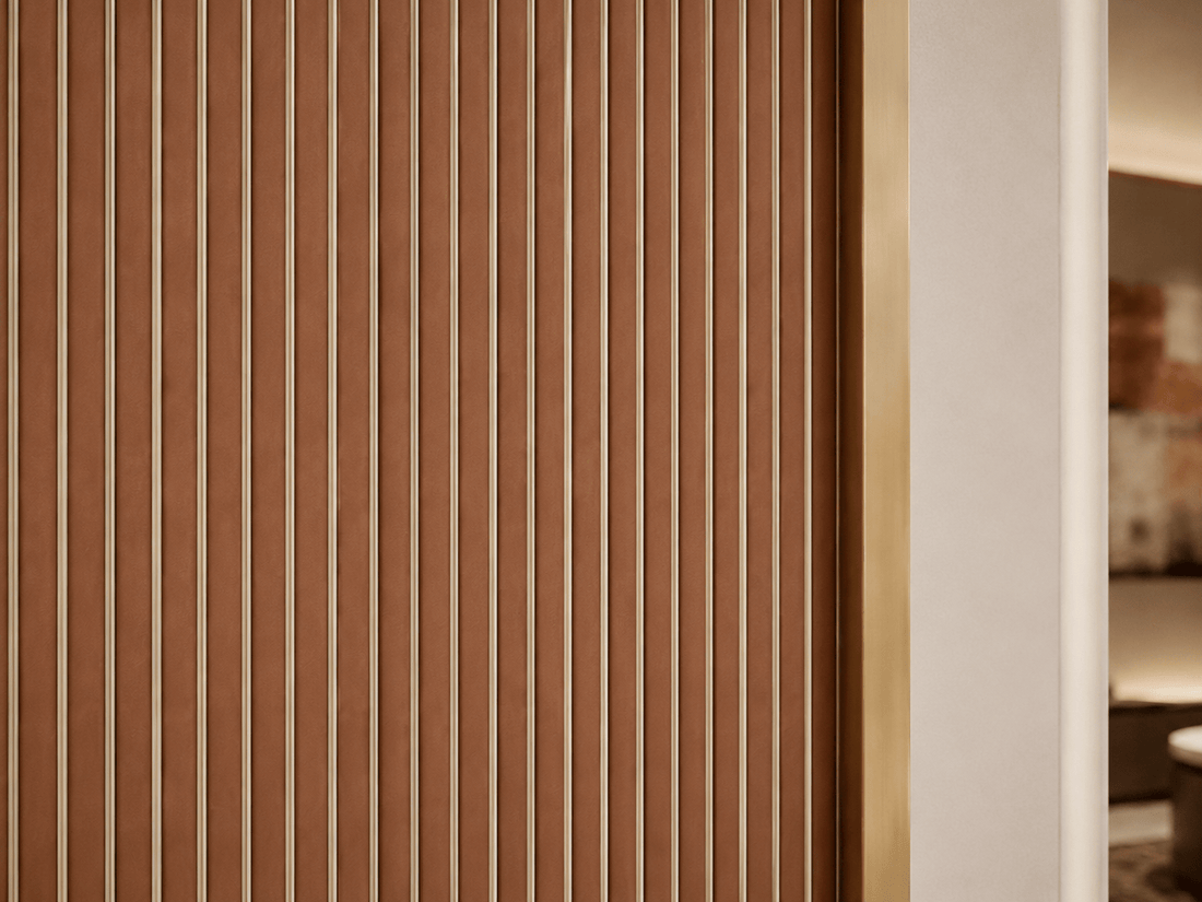Warm fluted PS decorative wall panel finish