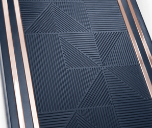 Dark geometric PS Decorative Wall Panels with textured finish, suitable for modern interior wall cladding or accent walls.