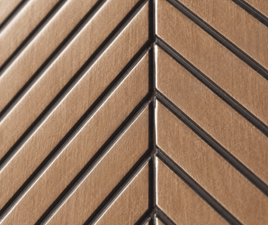 Chevron metallic line and wood texture wall panel for modern decorative wall cladding or PS wall panels.