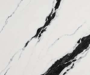 WALLSMARK Panda Noir Marble wall panel with black veining on a white base, decorative marble cladding for feature walls.