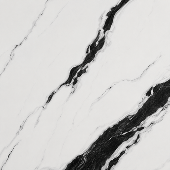 WALLSMARK Panda Noir Marble wall panel with black veining on a white base, decorative marble cladding for feature walls.