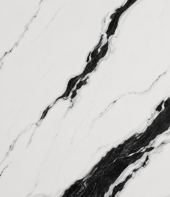 WALLSMARK Panda Noir Marble wall panel with black veining on a white base, decorative marble cladding for feature walls.
